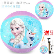 迪士尼（Disney）皮球兒童籃球?qū)殞毰呐那蛴變簣@專用球足球玩具球類 5號冰雪1 20155