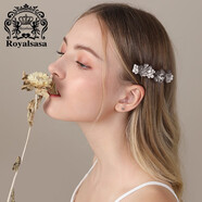 Royal sasa皇家莎莎發(fā)夾女韓版時(shí)尚清新花朵橫夾頭飾品水鉆頂夾盤發(fā)馬尾 優(yōu)雅咖07SP608