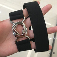 暢印 日系隱形褲帶男女學(xué)生潮流懶人皮帶百搭彈力松緊無(wú)痕腰帶牛仔褲夏款 8字扣大氣黑3cm寬  55-85CM 可調節長(cháng)短