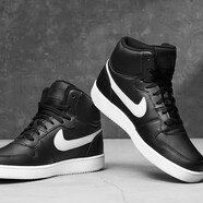 耐克（NIKE）運動(dòng)鞋男鞋秋季新款Ebernon Mid休閑鞋簡(jiǎn)版AJ1復古潮流防滑板鞋 AQ1773-002黑色 41