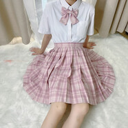 【JK制服官方】正版JK制服套裝學(xué)院風(fēng)格裙水手裙全套百褶裙女學(xué)生日系不良少女正統(tǒng)校服童女 少女心事+領(lǐng)花+基礎(chǔ)短袖襯衫 S【尺碼偏小】