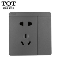 托泰（TOT）開關(guān)插座G9系列純平大板無(wú)框86型電源插座墻壁五孔插座面板一開雙控電視電話星空灰系列 一開單控五孔插座