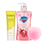 旁氏（POND'S） 旁氏米粹潤澤系列潔面乳深層清潔煥采凈澈系列洗面奶潔面膏含 米粹潔面120g+紅石榴啫喱540g