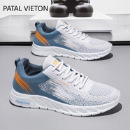 PATAL VIETON春季跑步鞋男鞋男款網(wǎng)面網(wǎng)鞋跑鞋透氣跑步休閑鞋子男士運動鞋男款 白藍【升級款】DY2028 42