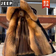 JEEP SPIRIT海寧冬季男款派克服狐貍貉子毛可拆卸內(nèi)膽加厚寬松皮草外套 黑色外殼+狼毛本色內(nèi)膽(中長(zhǎng)款) 3XL 145-166斤內(nèi)