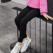 好莉婭女童褲子加絨一體黃金絨打底褲外穿學(xué)生修身彈力鉛筆小腳褲4-12歲中大童褲子潮 9911 黑色加絨 160(建議身高155左右)