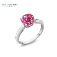 GEM STONE KING1.55克拉粉色托帕石戒指女夏925銀鑲彩色寶石送女友生日禮物 美9號(hào)