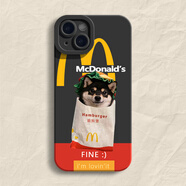 脆狗堡~麥當勞手機殼13蘋(píng)果14promaxmate50華為p60opporeno7榮耀8 TY-黑色【黑柴脆狗堡】 iPhone 14