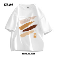 GLM夏季短袖t恤男美式重磅復(fù)古印花男生純棉寬松大碼半袖