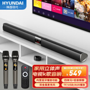 HYUNDAI现代 E-5005K 家庭影院音响套装无线蓝牙电视音箱KTV壁声霸低音炮客厅家用双话筒 黑色