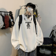 侯七爺（HOUQIYE）衛(wèi)衣男2023秋季長袖T恤男士外套休閑上衣服男裝打底衫 白色 M