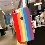 廷家和iPhone11彩虹液態(tài)硅膠手機殼8plus蘋果X半包11Pro保護套7P全包情侶XS MAX 蘋果6P/6SP 彩虹殼(三包邊)