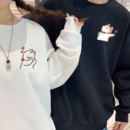 MDlila【兩件裝】情侶裝衛(wèi)衣春秋季2025年寬松休閑一男一女衣服套裝團(tuán)體 男黑+女白 薄款 L 男生+女生M