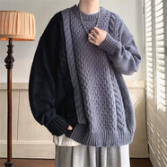 POUM 毛衣男裝聯(lián)名秋季寬松休閑小清新線(xiàn)衣韓版潮流針織衫男士學(xué)生 BNGYL-M33深灰色 2XL