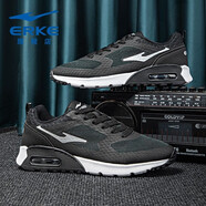 鴻星爾克（ERKE）輕質(zhì)跑步鞋男鞋拼色網(wǎng)面透氣軟底耐磨舒適氣墊休閑運動(dòng)鞋 正黑/淺灰 39