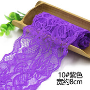 TTT彈力蕾絲花邊輔料鏤空彩色服裝裙擺衣服花邊裝飾手工diy縫紉 10#紫色 寬約8厘米【2米價】