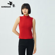 哥弟（GIRDEAR）女裝煙管領(lǐng)針織打底衫女1300677 紅 L (4碼)