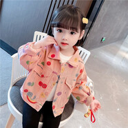 七語(yǔ)欣童裝女童牛仔外套春秋裝兒童外套2025新款洋氣小女孩寶寶牛仔上衣 粉色 110 (適合身高100-110cm)