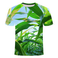 林中尋搞怪衣服炸街夏季3D清涼T恤衫小眾時(shí)尚創(chuàng  )意搞笑男女玉米圖案 西瓜短袖01 6XL 200-220斤