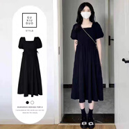 汐菡（XIHAN）法式連衣裙新款2025夏季女裙子夏天黑色顯瘦女神范氣質(zhì)款衣服長(zhǎng)裙 黑色 均碼