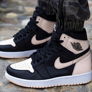 耐克（NIKE）男女鞋JORDAN 1 AJ1 喬1中幫訓(xùn)練耐磨休閑鞋籃球鞋554724-300 555088-575441-081 黑粉腳趾 37.5
