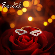 specialS925銀戒指翅膀活口可調(diào)節(jié)戒指情侶對(duì)戒銀飾 S925銀針?biāo)投Y 戒指