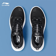 李寧男鞋跑步鞋夏秋季soft網(wǎng)面透氣運動(dòng)鞋防滑減震厚底增高休閑鞋子 黑色(慢跑鞋) 41.5 (260mm)
