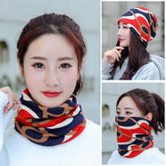 愛諾登春秋季護(hù)頸小圍脖季女圍巾頸椎保暖絲巾韓版百搭脖套兩用套頭帽子