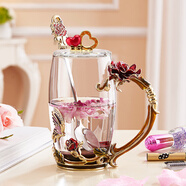諾詩(shī)曼新年禮物生日送女友結婚周年禮物紀念品實(shí)用女生精致水杯女士茶杯 摯愛(ài)紅/淡紫色高杯 配蓋勺禮盒裝