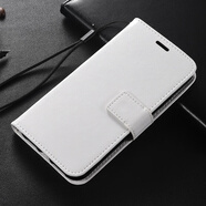 阿峻科科 4.0英寸蘋果5S手機殼翻蓋式皮套iPhone5保護(hù)套SE全包軟邊防摔防爆男女款 皮套白色+全屏鋼化膜+掛繩 蘋果5S/蘋果5/蘋果SE