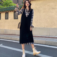 KanJoop  連衣裙春秋冬裝2021年新款女裝套裝裙子春秋顯瘦兩件時(shí)尚洋氣 51款連衣裙 XL【建議125-135斤】