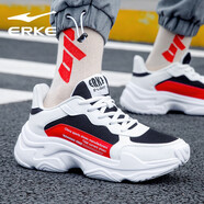 鴻星爾克（ERKE）男鞋運(yùn)動鞋男夏季新款男鞋網(wǎng)面防水休閑老爹鞋跑步鞋輕便跑鞋網(wǎng)鞋 正黑/大學(xué)紅3241 39