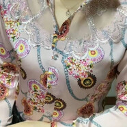 寶喬旭早春長(cháng)袖打底衫女洋氣蕾絲拼接襯衫ins小衫女鉆襯衣女 粉【鉆襯衣薄款】 XL 105-120