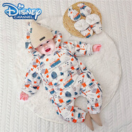 迪士尼（Disney）嬰兒連體羽絨服新生兒冬季外出抱衣男女寶寶冬裝衣服保暖加厚爬服 白色房子 +手腳套 90cm
