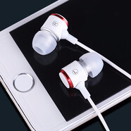 魔風者 入耳式耳機mp3電腦重低音手機線控金屬魔音耳塞適用于 白紅色 AGM X3 Turbo/H1/X3/X2/A1Q