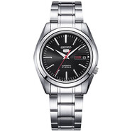 精工手表男表 SEIKO5號(hào)系列雙日歷休閑商務(wù)鋼帶全自動(dòng)機(jī)械男士腕表 黑盤(pán)鋼帶SNKL45J1