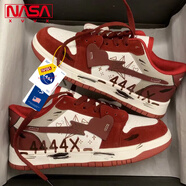 NASA XVVX聯(lián)名鞋子男夏季新款復(fù)古國潮板鞋小眾設(shè)計(jì)感情侶百搭涂鴉運(yùn)動(dòng)潮鞋 紅色 38
