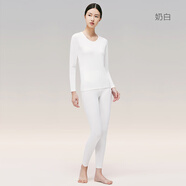 凱蘭城（careloocity）秋衣秋褲男/女士套裝保暖內(nèi)衣男/女全棉純棉薄款線衣線褲打底衫女 女士-奶白色 3XL