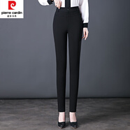 皮爾卡丹（pierre cardin）黑色小腳褲女春秋新款高腰大尺碼女褲顯瘦彈力外穿媽l媽褲子休閑