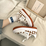 洛希誠品小白帆布板鞋女ulzzang小眾休閑老爹鞋女百搭運動(dòng)厚底ins潮鞋溶解德訓鞋軟底走路慢跑鞋 網(wǎng)格卡其色 35