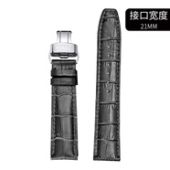 寶梵哲PVANZ品牌原裝表帶 多尺寸 適用于寶梵哲手表 蝴蝶扣黑色-21mm