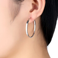 卓爾琪【超閃】純銀耳圈大圈高級感圓圈耳飾女夸張圈圈耳環(huán)2026新款爆款 直徑3.5厘米一對