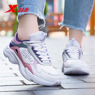 特步女鞋運動(dòng)鞋女2025冬季新款女士休閑鞋子老爹鞋透氣耐磨跑步鞋女 白粉紫-5908 39