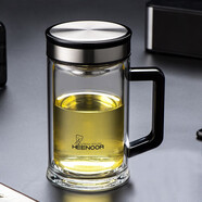 希諾（HEENOOR） 雙層帶手柄商務(wù)辦公水杯泡茶便攜雙層玻璃杯禮盒裝高端抗菌茶杯 BOSS專用款