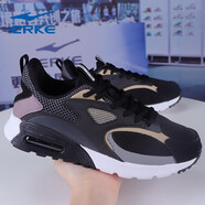 鴻星爾克（ERKE）女鞋跑步鞋子輕便休閑鞋網(wǎng)面透氣戶外健身旅行女生慢跑鞋 正黑/正白 35