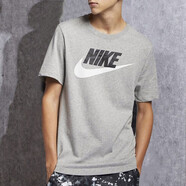 耐克（NIKE） 短袖T恤男裝夏季新款圓領(lǐng)半袖上衣休閑時(shí)尚大勾子logo文化T恤衫 AR5005-063/灰色純棉/親膚透氣 S