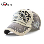 笛頌帽子男女士四季老虎頭刺繡棒球帽潮戶(hù)外遮陽(yáng)登山帽休閑鴨舌帽防曬青年太陽(yáng)帽 中灰