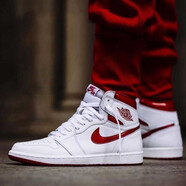 耐克（NIKE）男女鞋AJ1  AIR JORDAN 1 MID籃球運(yùn)動(dòng)鞋 555088-575441-103 白紅  35.5
