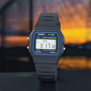 卡西歐（CASIO）男女學(xué)生ins風(fēng)復(fù)古小方塊兒童表F-91WC-2A/4A/4A2 1B 7A 9A電子表 F-91W-1藍(lán)邊 【附加貼膜】
