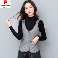 皮爾卡丹（pierre cardin）羽絨內(nèi)膽女馬甲內(nèi)穿輕薄修身保暖貼身打底小背心2024年 灰色(吊帶按扣款) XL 體重110-125斤